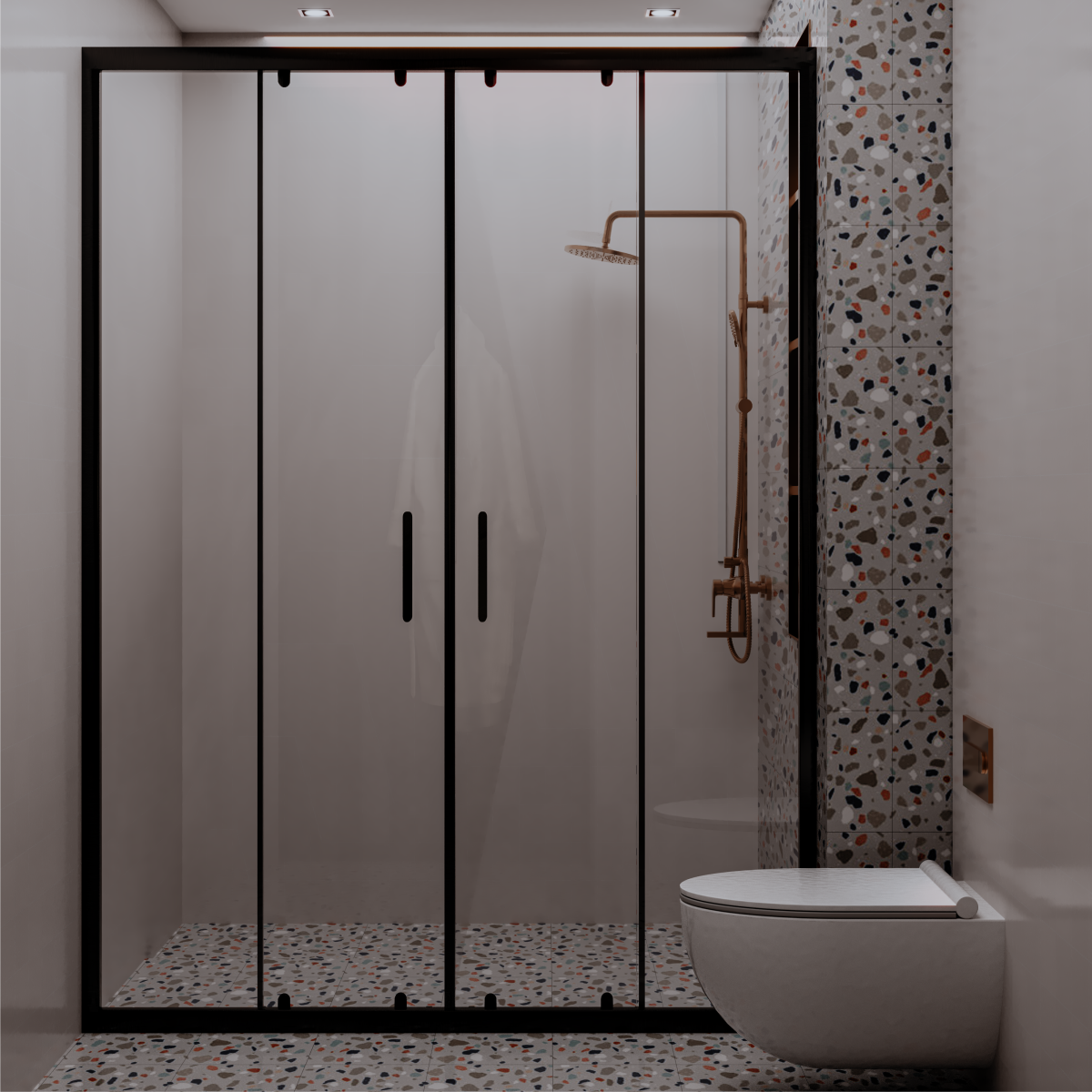 PANEWA 4 MM PRATİCO ŞEFFAF 2 SABİT 2 ÇALIŞIR  DUŞAKABİN H:180 170-179 ARASI - Siyah