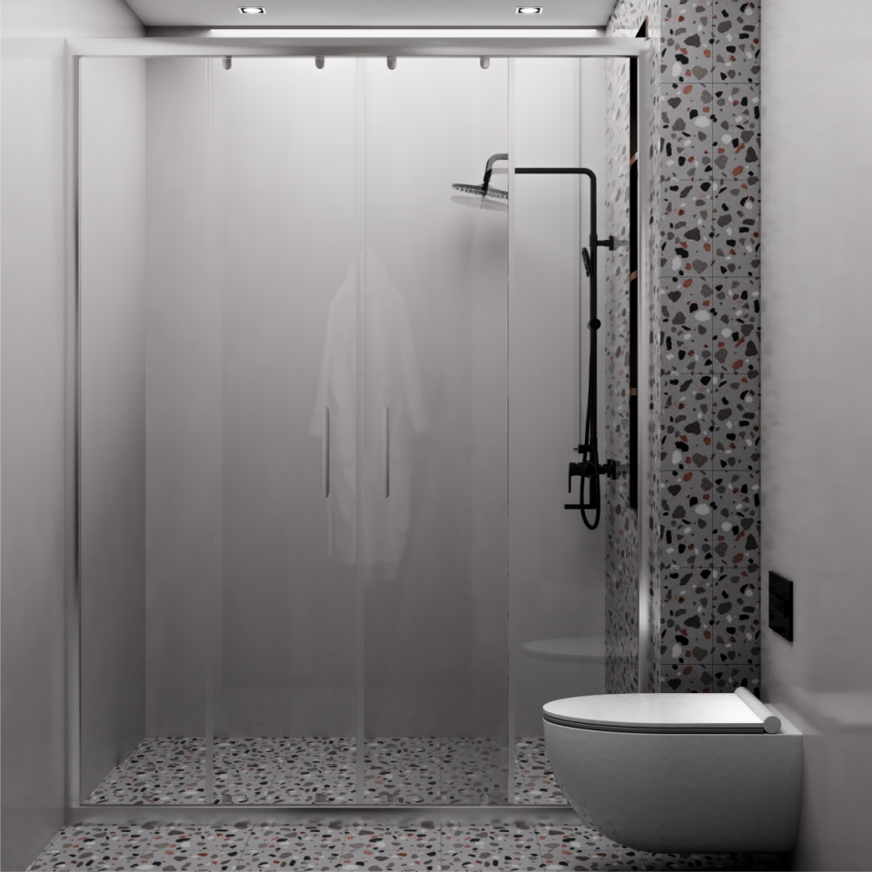 PANEWA 6 MM PRATİCO ŞEFFAF 2 SABİT 2 ÇALIŞIR  DUŞAKABİN H:180 160-169 ARASI - Parlak