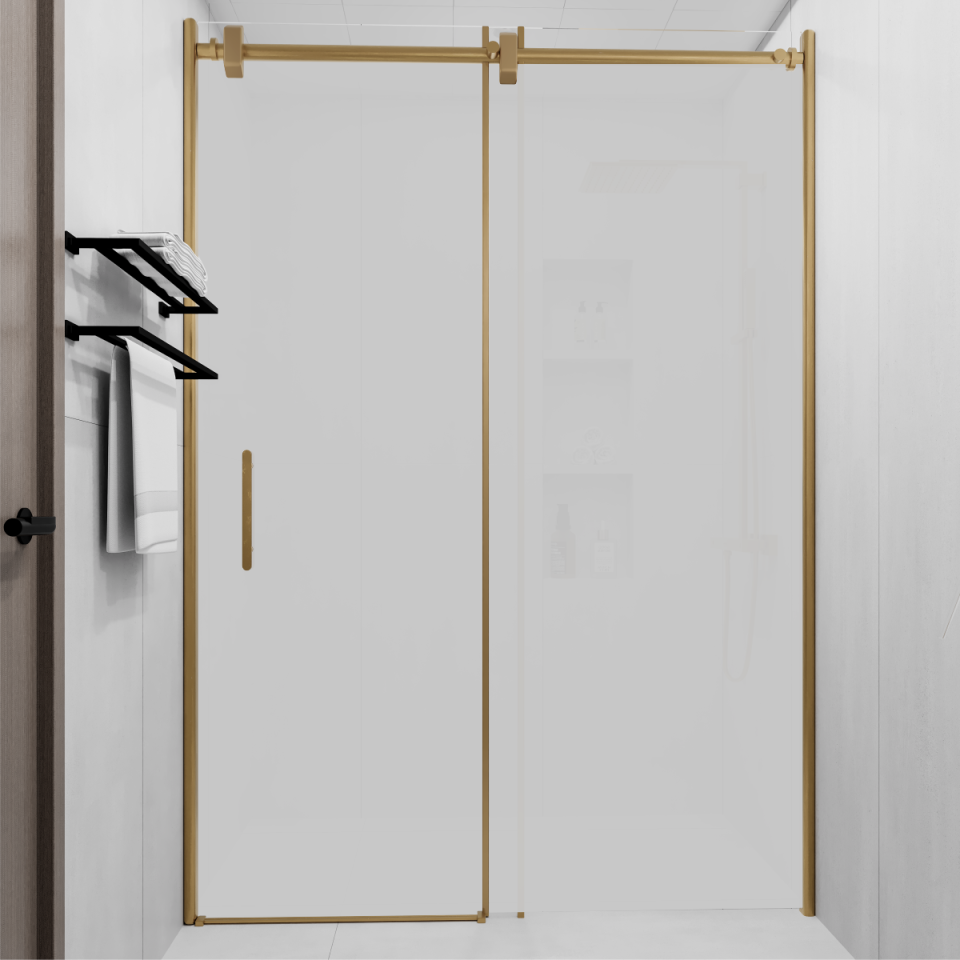 PANEWA 6 MM BORU SİSTEM NOVA BUZLU 1 SABİT 1 ÇALIŞIR  DUŞAKABİN H:190 130-139 ARASI - Gold