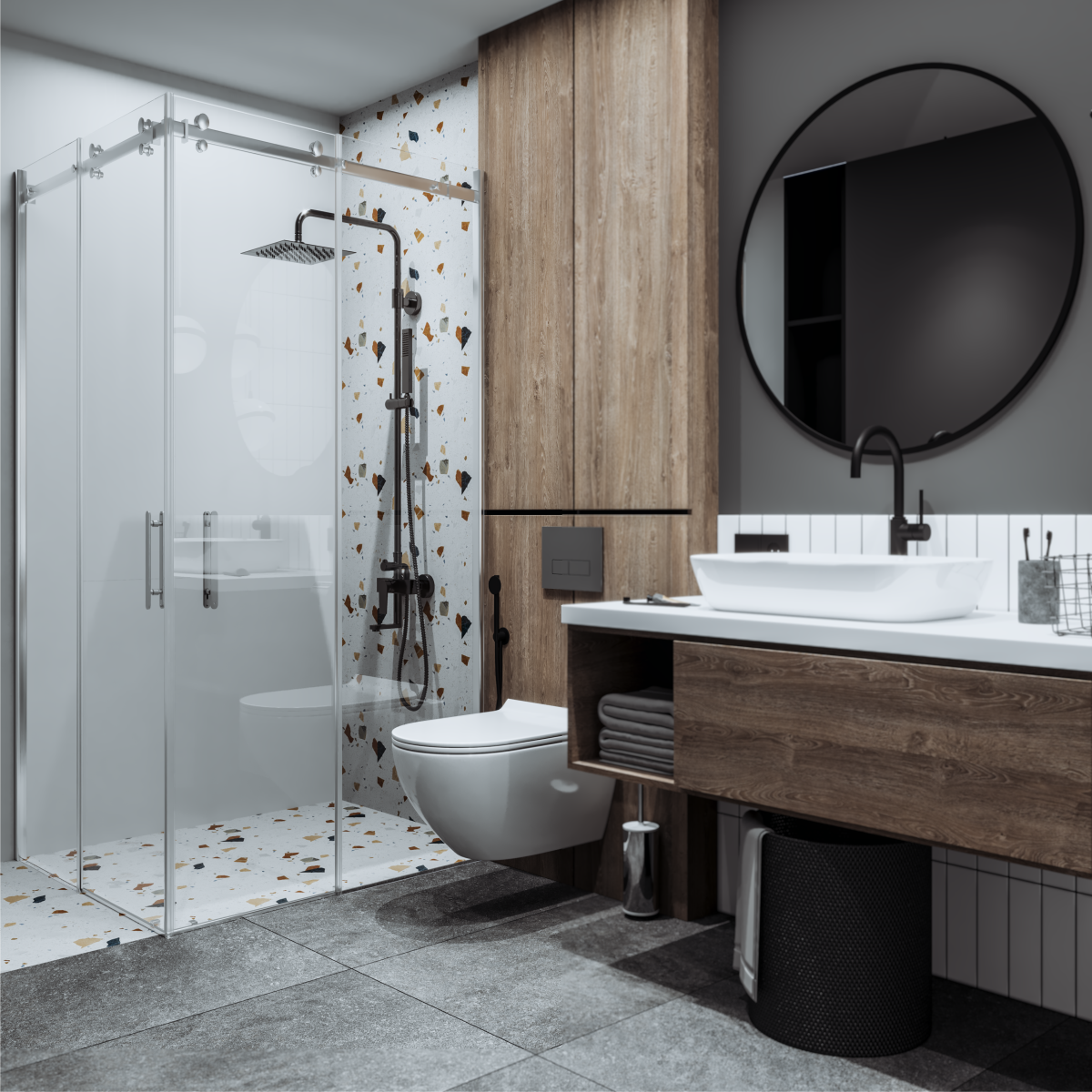 PANEWA 6 MM ASKILI SİSTEM ROYAL ŞEFFAF KÖŞE GİRİŞLİ DUŞAKABİN H:190 90x90 - Parlak