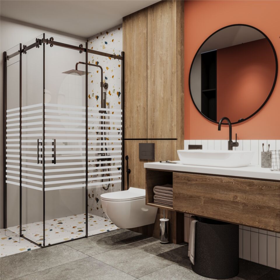 PANEWA 6 MM ASKILI SİSTEM ROYAL PNW126 KUMLAMA DESENLİ KÖŞE GİRİŞLİ DUŞAKABİN H:190