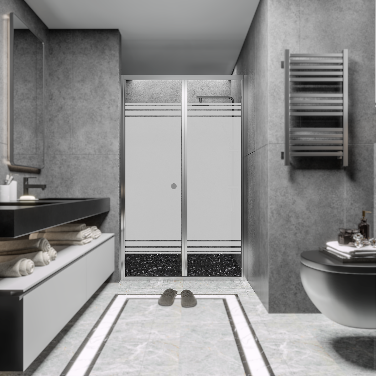 PANEWA 4MM KATLANIR PNW28 KUMLAMA DESENLİ DUŞAKABİN H:190 90-99 ARASI - Parlak