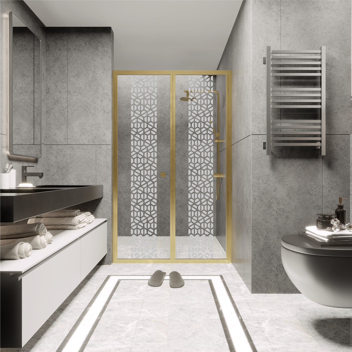 PANEWA 4MM KATLANIR PNW125 KUMLAMA DESENLİ DUŞAKABİN H:190