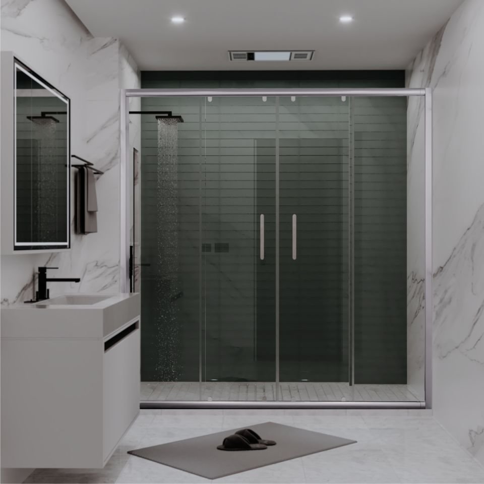 PANEWA 6 MM SÜPERLÜKS ŞEFFAF 2 SABİT 2 ÇALIŞIR  DUŞAKABİN H:180 150-159 ARASI - Parlak