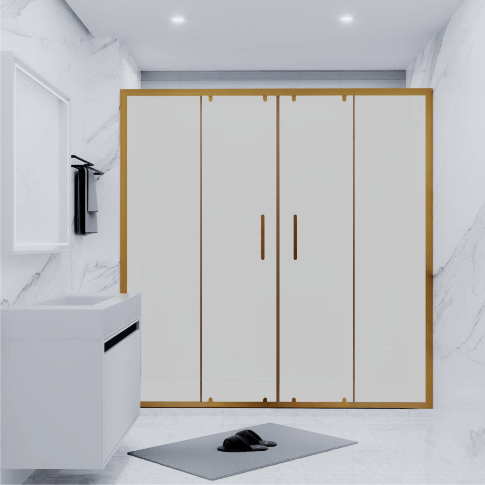 PANEWA 6 MM SÜPERLÜKS BUZLU 2 SABİT 2 ÇALIŞIR  DUŞAKABİN H:190 160-169 ARASI - Gold