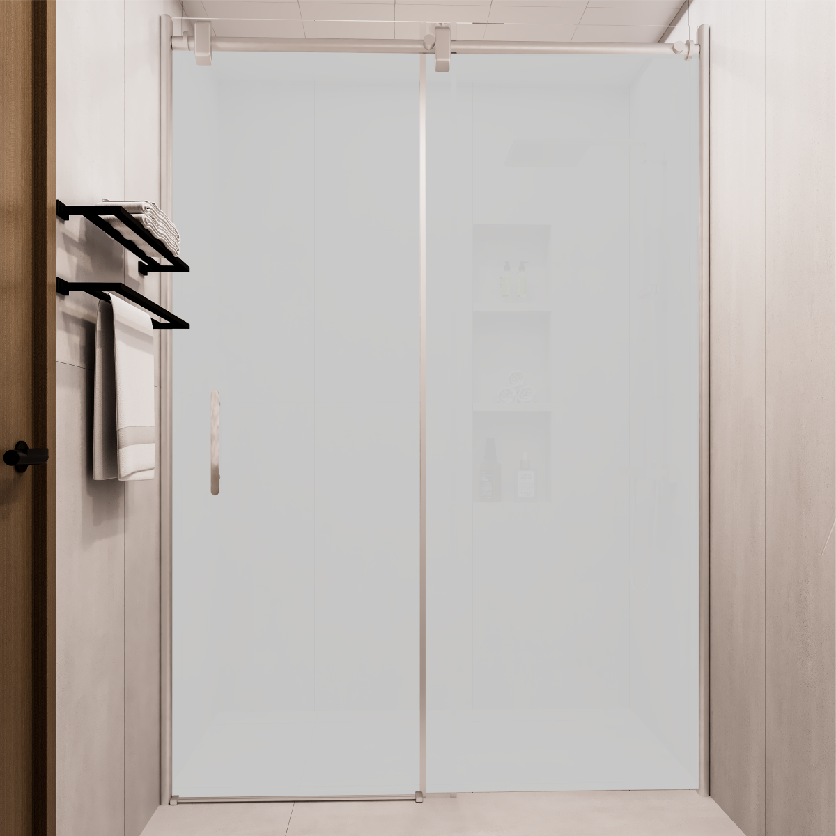PANEWA 6 MM BORU SİSTEM NOVA BUZLU 2 SABİT 2 ÇALIŞIR  DUŞAKABİN H:190 150-159 ARASI - Parlak