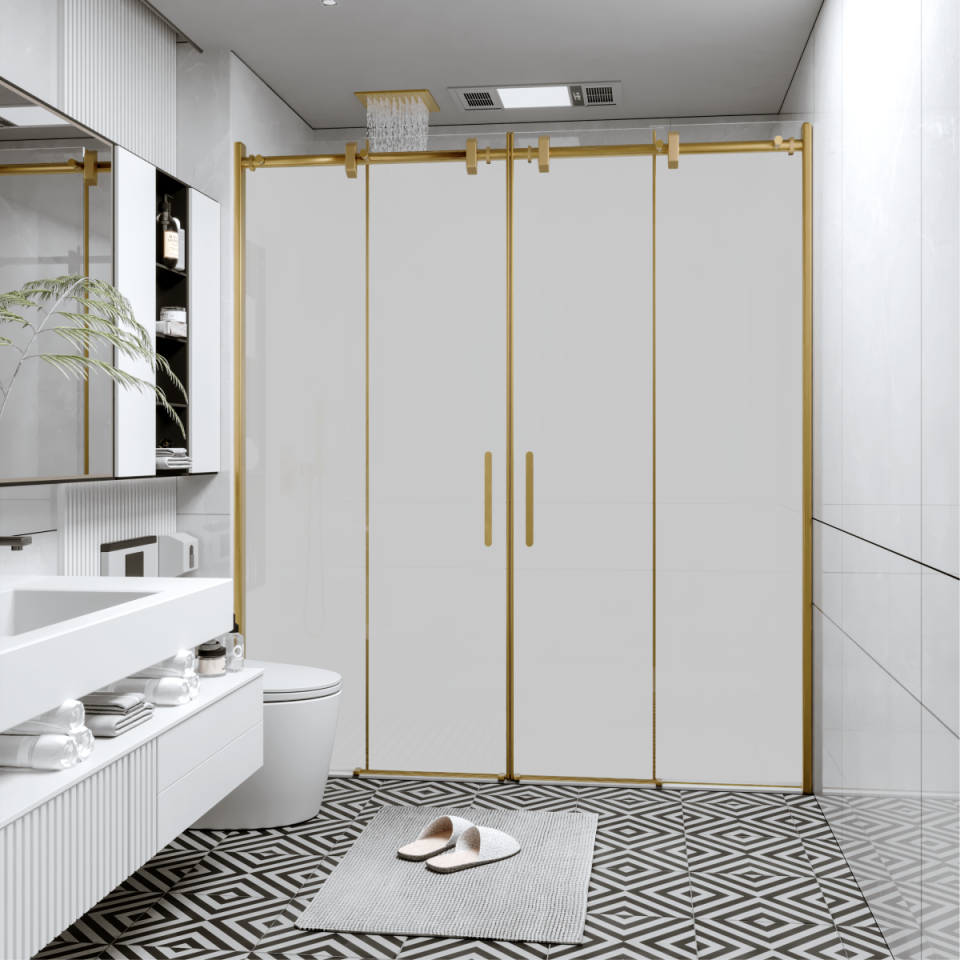 PANEWA 6 MM BORU SİSTEM NOVA BUZLU 2 SABİT 2 ÇALIŞIR  DUŞAKABİN H:190 170-179 ARASI - Gold