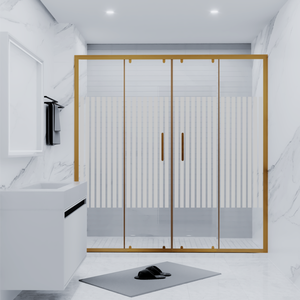 PANEWA 6 MM SÜPERLÜKS PNW81 KUMLAMA DESENLİ 2 SABİT 2 ÇALIŞIR DUŞAKABİN H:180